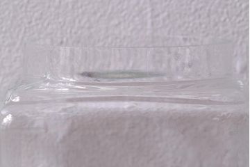 アンティーク雑貨　昭和レトロ　アルミ蓋　角型ガラスビン(ガラス瓶、キャニスター)(R-040836)