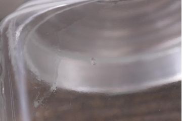 アンティーク雑貨　昭和レトロ　アルミ蓋　角型ガラスビン(ガラス瓶、キャニスター)(R-040836)