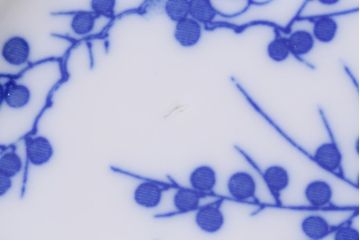 アンティーク雑貨　昭和初期　「日本特製」　輸出用　梅図印判皿4枚セット(中皿、和食器)(R-040837)