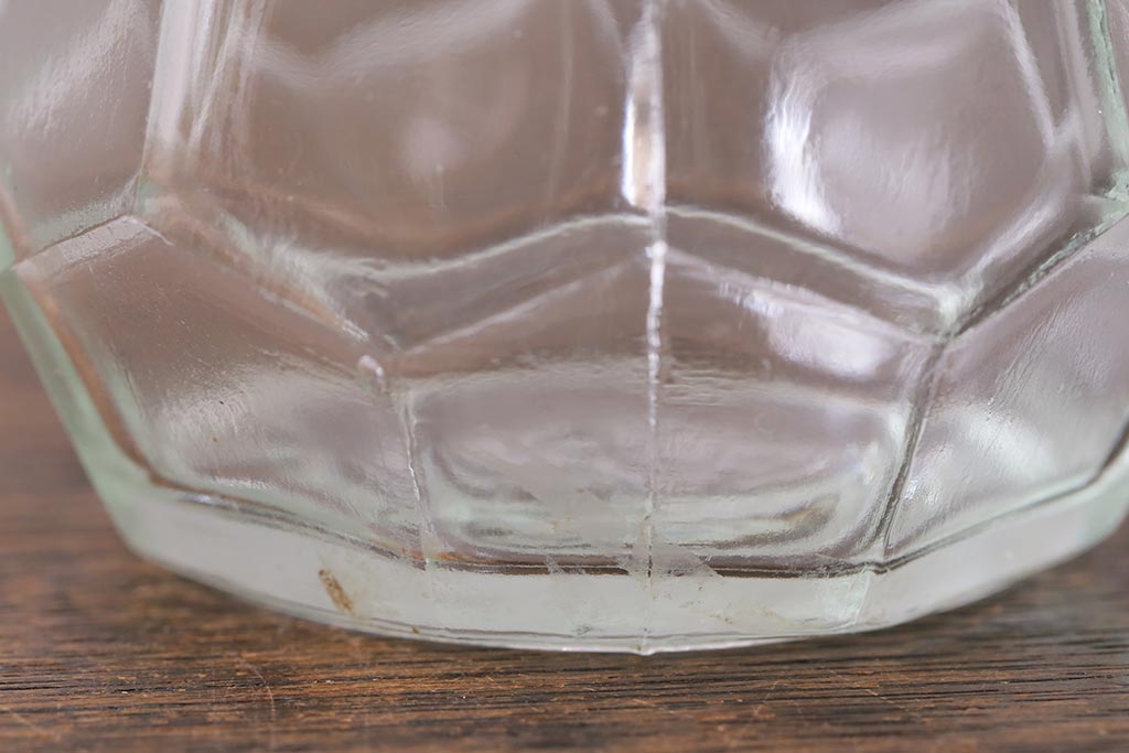 アンティーク雑貨 レトロなガラス調味料入れ2個セット(醤油差し、クルエット、醤油瓶、ガラスビン)(R-040842)