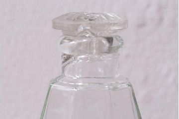 アンティーク雑貨　レトロなガラス調味料入れ2個セット(醤油差し、クルエット、醤油瓶、ガラスビン)(R-040842)