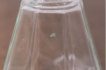 アンティーク雑貨　レトロなガラス調味料入れ2個セット(醤油差し、クルエット、醤油瓶、ガラスビン)(R-040842)