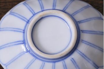 アンティーク雑貨　江戸期　染付　菊図　豆皿3枚セット(和食器)(R-040847)