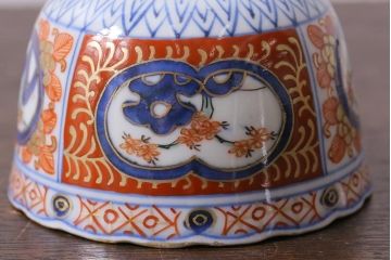 アンティーク雑貨　幕末明治期　伊万里　色絵　奇玉宝鼎之珍　蕎麦猪口5客セット(湯呑、向付、和食器)(R-040850)