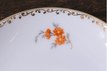 オールドノリタケ(日陶、Noritake、則武)　金彩　アザレア花文カップ&ソーサー・スナックセット、花文カップ&ソーサー(ランチョンセット、洋食器)(R-040851)