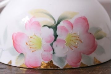 オールドノリタケ(日陶、Noritake、則武)　金彩　アザレア花文カップ&ソーサー・スナックセット、花文カップ&ソーサー(ランチョンセット、洋食器)(R-040851)