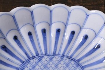 アンティーク雑貨　江戸期　染付　菊図　小皿2枚セット(和食器)(R-040852)