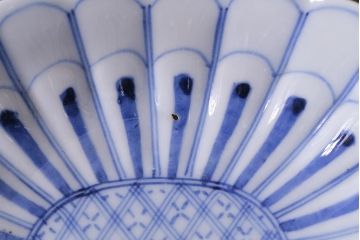 アンティーク雑貨　江戸期　染付　菊図　小皿2枚セット(和食器)(R-040852)