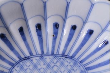 アンティーク雑貨　江戸期　染付　菊図　小皿2枚セット(和食器)(R-040853)