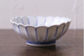 アンティーク雑貨　江戸期　染付　菊図　小皿2枚セット(和食器)(R-040853)
