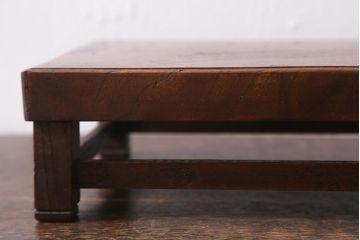 アンティーク雑貨　明治大正期　ケヤキ材　味わい深い杢目が魅力の花台(飾り台)(R-040855)