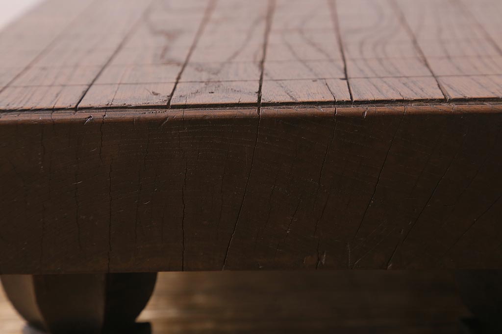 アンティーク雑貨　古民具　明治大正期　古い趣が貫禄漂う将棋盤(飾り台、花台)(R-040856)