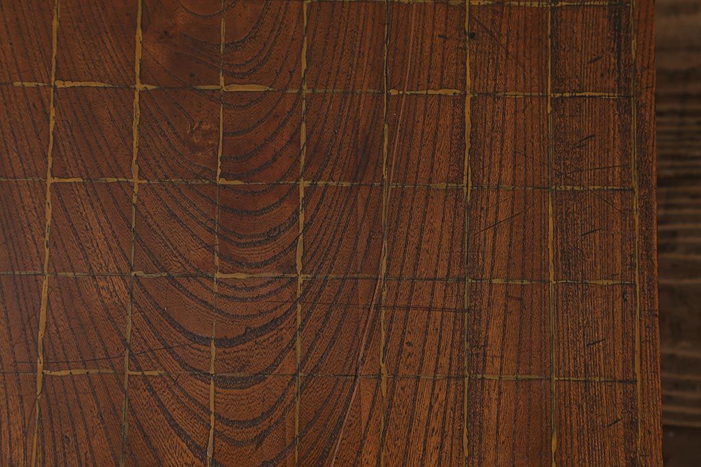 アンティーク雑貨　古民具　明治大正期　古い趣が貫禄漂う将棋盤(飾り台、花台)(R-040857)