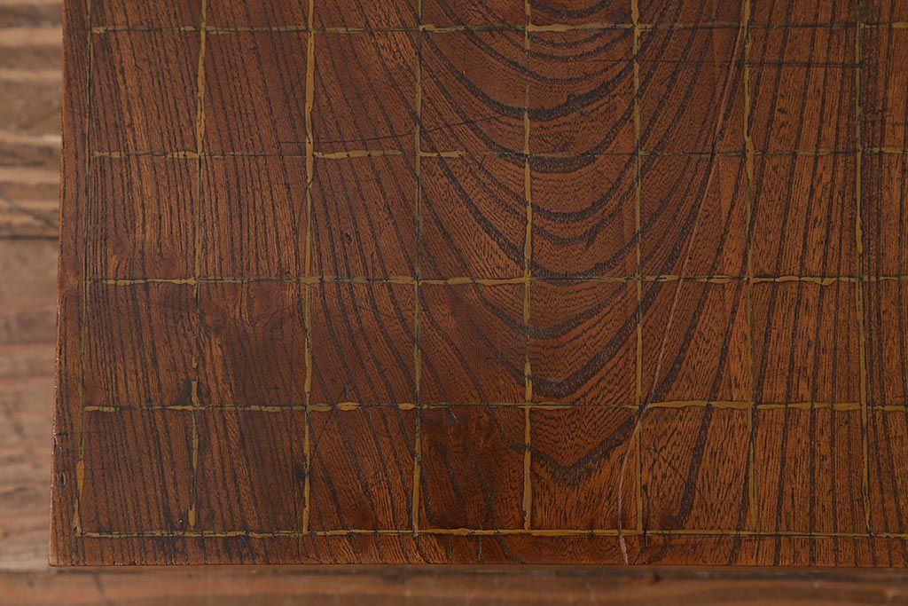 アンティーク雑貨　古民具　明治大正期　古い趣が貫禄漂う将棋盤(飾り台、花台)(R-040857)