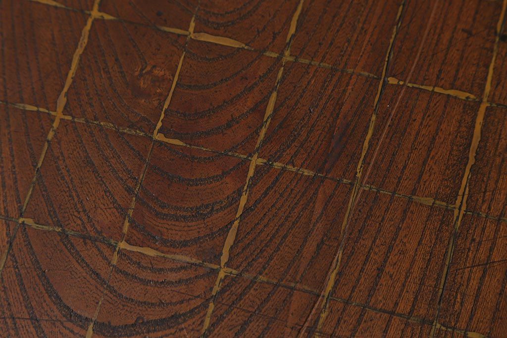 アンティーク雑貨　古民具　明治大正期　古い趣が貫禄漂う将棋盤(飾り台、花台)(R-040857)