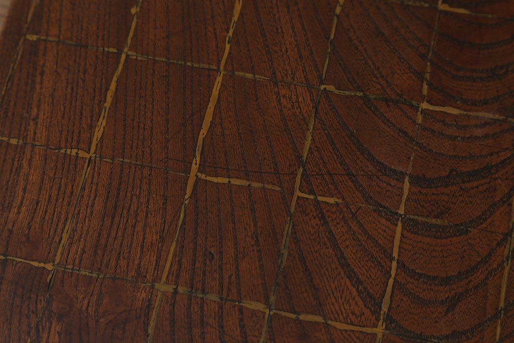 アンティーク雑貨　古民具　明治大正期　古い趣が貫禄漂う将棋盤(飾り台、花台)(R-040857)