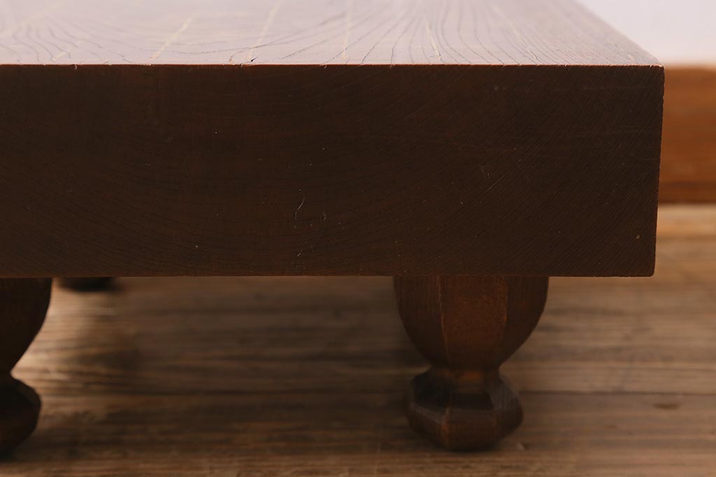 アンティーク雑貨　古民具　明治大正期　古い趣が貫禄漂う将棋盤(飾り台、花台)(R-040857)