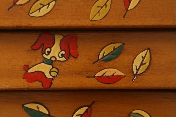 レトロ雑貨　昭和レトロ　希少　ままごと　かわいらしい木製の小さなタンス(チェスト、おもちゃ、玩具)(R-040858)