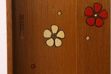 レトロ雑貨　昭和レトロ　希少　ままごと　かわいらしい木製の小さな下駄箱(おもちゃ、玩具)(R-040859)