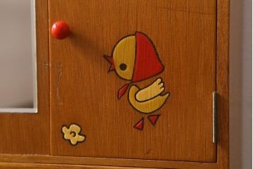レトロ雑貨　昭和レトロ　希少　ままごと　かわいらしい木製の小さなワードローブ(おもちゃ、玩具)(R-040860)