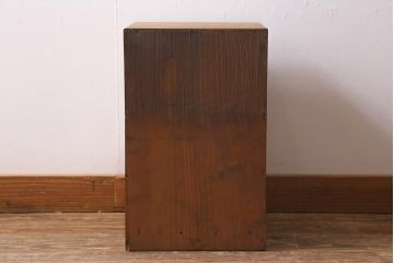 レトロ家具　昭和レトロ　昭和初期　ナラ材　温もりあふれる木製小引き出し(小物収納、サイドチェスト、引き出し)(R-040861)