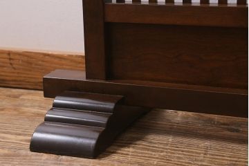 中古　ヴィンテージ家具　松本民芸家具　洗練された上品な佇まいが魅力のC型衝立(つい立て、パーテーション、ビンテージ)(定価約14万円)(R-040869)