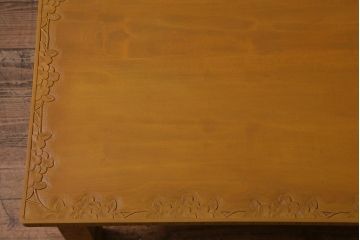中古　伝統工芸　軽井沢彫り　桜の浮き彫りが上品な座卓(ローテーブル)(R-040872)
