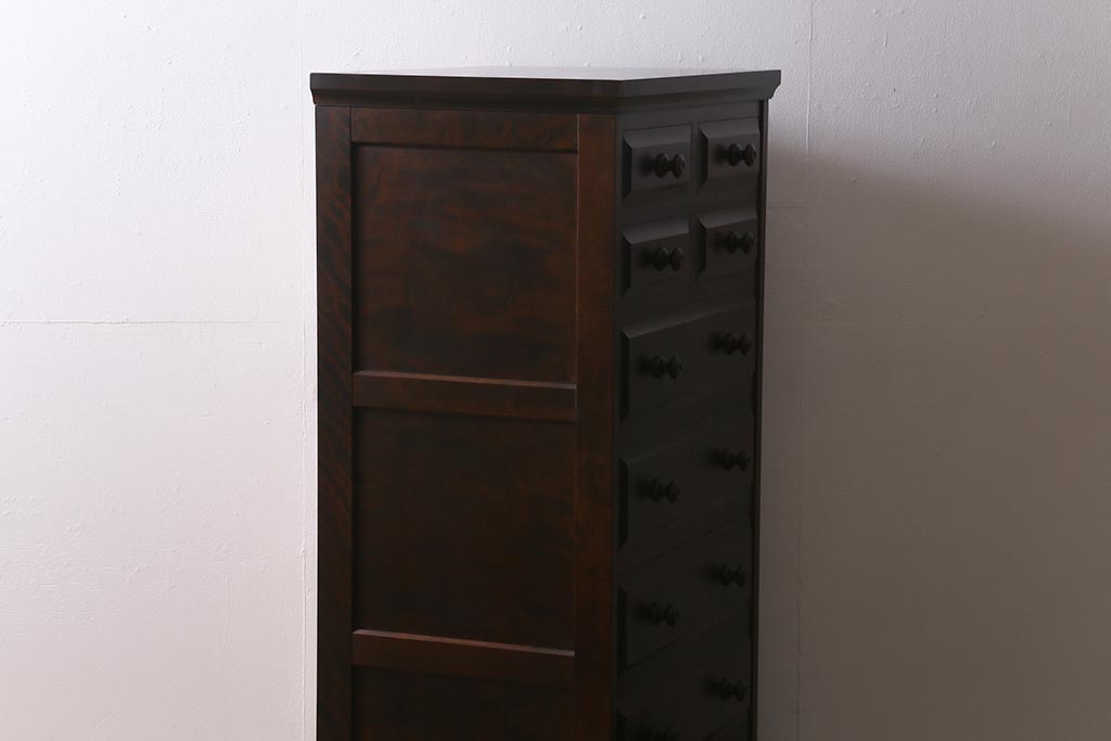 中古　北海道民芸家具　HM535 小物タンス　洗練されたデザインが魅力のスリムなチェスト(引き出し、タンス)(定価約20万5千円)(R-040878)