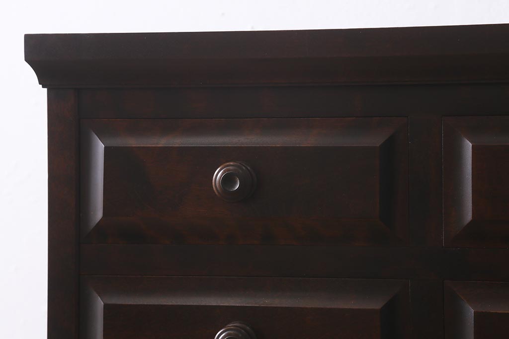 中古　北海道民芸家具　HM535 小物タンス　洗練されたデザインが魅力のスリムなチェスト(引き出し、タンス)(定価約20万5千円)(R-040878)