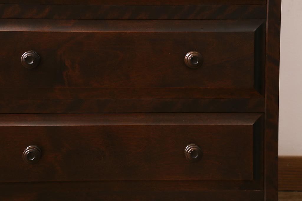 中古　北海道民芸家具　HM535 小物タンス　洗練されたデザインが魅力のスリムなチェスト(引き出し、タンス)(定価約20万5千円)(R-040878)