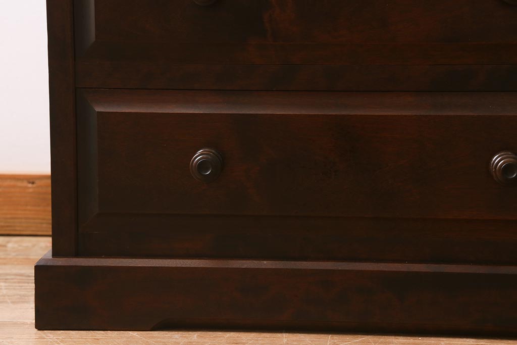 中古　北海道民芸家具　HM535 小物タンス　洗練されたデザインが魅力のスリムなチェスト(引き出し、タンス)(定価約20万5千円)(R-040878)