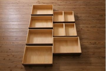 中古　北海道民芸家具　HM535 小物タンス　洗練されたデザインが魅力のスリムなチェスト(引き出し、タンス)(定価約20万5千円)(R-040878)