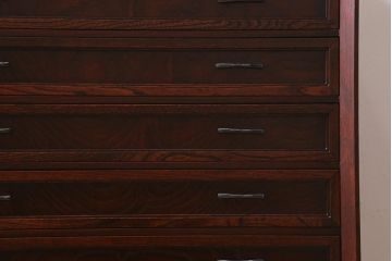 中古　国産　桐材　漆塗りが美しい指物家具の小タンス(引き出し、チェスト)(定価約24万円)(R-040880)