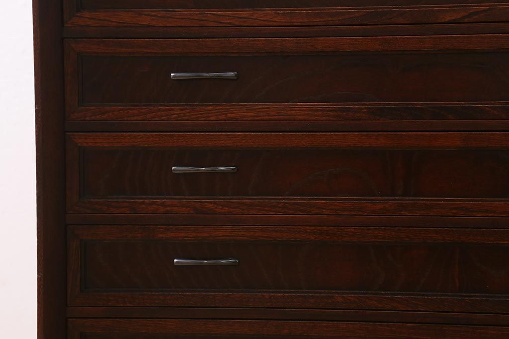 中古　国産　桐材　漆塗りが美しい指物家具の小タンス(引き出し、チェスト)(定価約24万円)(R-040880)