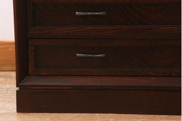 中古　国産　桐材　漆塗りが美しい指物家具の小タンス(引き出し、チェスト)(定価約24万円)(R-040880)