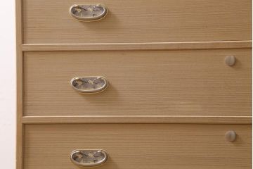 中古　伝統工芸品　加茂総桐箪笥　小袖　明るい木色の整理タンス(総桐たんす、チェスト、引き出し)(定価約52万円)(R-040881)