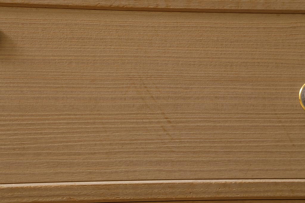 中古　伝統工芸品　加茂総桐箪笥　小袖　明るい木色の整理タンス(総桐たんす、チェスト、引き出し)(定価約52万円)(R-040881)