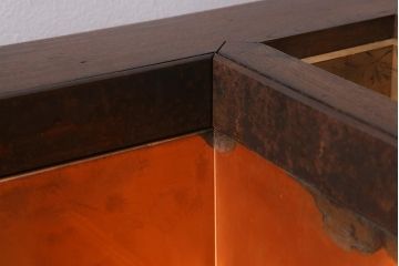 アンティーク　欅(ケヤキ)材・黒柿材　和の風情溢れる関西火鉢(長火鉢、囲炉裏)(R-040882)
