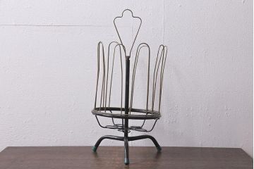 ヴィンテージ雑貨　レア!　回転式　レトロなスリッパスタンド(スリッパ立て、ビンテージ)(R-040885)