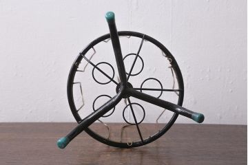 ヴィンテージ雑貨　レア!　回転式　レトロなスリッパスタンド(スリッパ立て、ビンテージ)(R-040885)