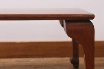 アンティーク家具　明治大正期　総ケヤキ材　天板一枚板　漆塗りが綺麗な座机(ローテーブル、花台)(R-040887)
