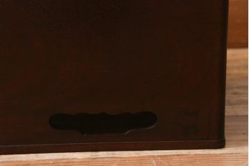 アンティーク雑貨　大正昭和初期　紫檀(シタン)材　シンプルで品のある角火鉢(木製火鉢、箱火鉢)(R-040891)