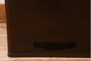 アンティーク雑貨　大正昭和初期　紫檀(シタン)材　シンプルで品のある角火鉢(木製火鉢、箱火鉢)(R-040891)