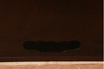 アンティーク雑貨　大正昭和初期　紫檀(シタン)材　シンプルで品のある角火鉢(木製火鉢、箱火鉢)(R-040891)
