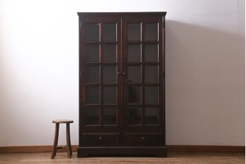 中古　北海道民芸家具　#115　和洋折衷のお部屋におすすめなブックケース(本箱、収納棚、戸棚)(R-040893)