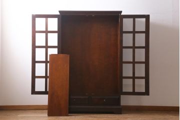 中古　北海道民芸家具　#115　和洋折衷のお部屋におすすめなブックケース(本箱、収納棚、戸棚)(R-040893)