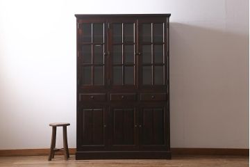 中古　北海道民芸家具　HM165K　高級感が漂う食器棚(カップボード、キャビネット)(定価約43万円)(R-040894)