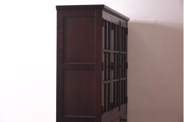 中古　北海道民芸家具　HM165K　高級感が漂う食器棚(カップボード、キャビネット)(定価約43万円)(R-040894)