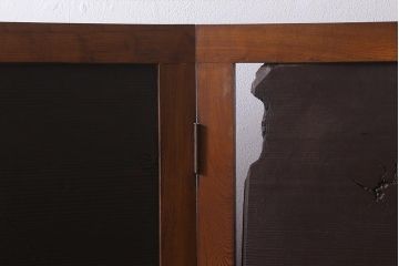 アンティーク家具　和製アンティーク　大正昭和初期　総ケヤキ材製　激レア!玉杢材を贅沢に使用した衝立(つい立て、パーテーション、仕切り)(R-040895)