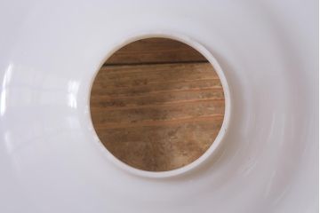 アンティーク雑貨　明治大正　3分芯　銅製油壺が味わいのある吊り下げオイルランプ(石油ランプ、洋燈)(R-040897)